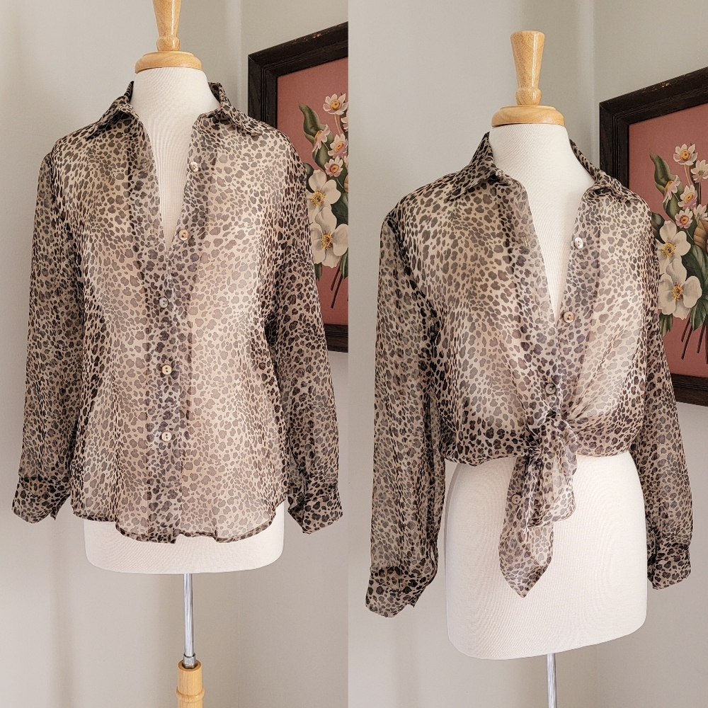 Vintage Leopard Print Blouse